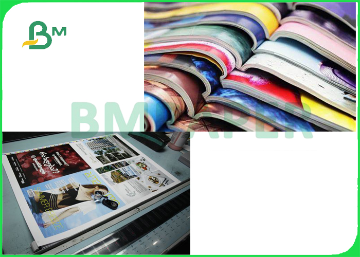 Glossy LWC C2S Light Weight Coated Paper For Magazine Page 60gsm 64gsm
