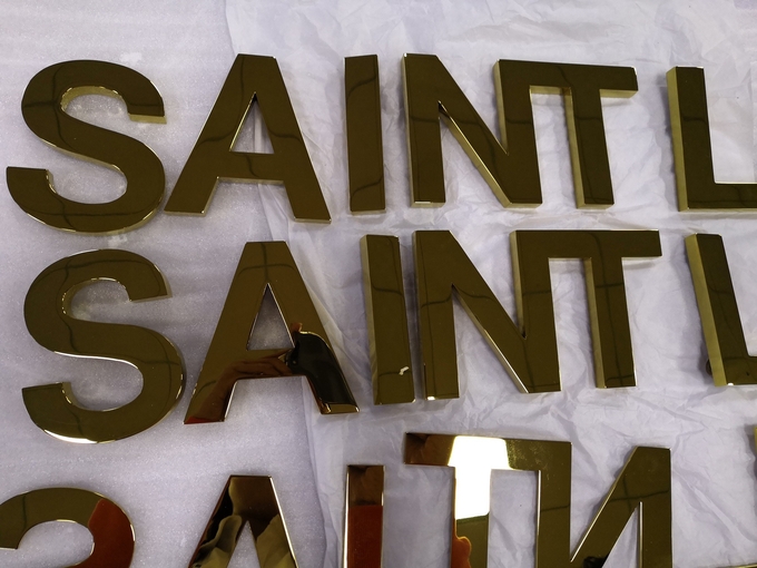 Depth 42mm Decorative Metal Letters Mirror Polished 3D Lettering Signage IP67