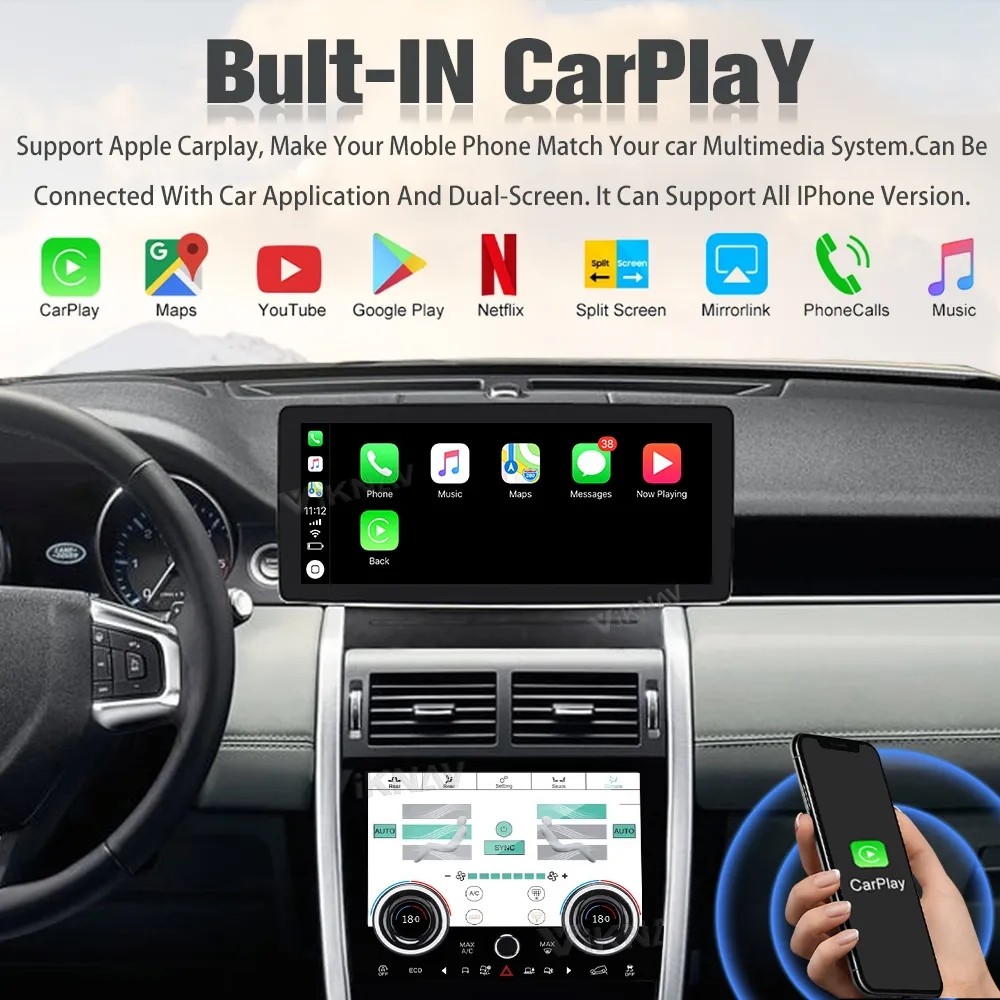 12.3inch Screen For 2015-2019Land Rover Discovery Sport Multimedia Player GPS Navigation Wireless Carplay 4G wifi