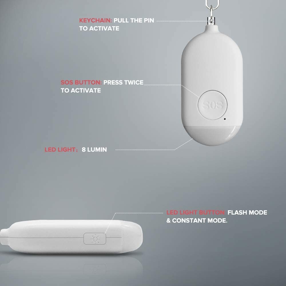 LED Flashlight Self Defense alarm Emergency Button Panic Safe LED Flashlight Alarm For Girls
