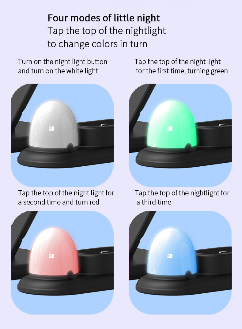 AL ABS PC 4 In 1 OCP Wireless Charger Station With Color Lamp