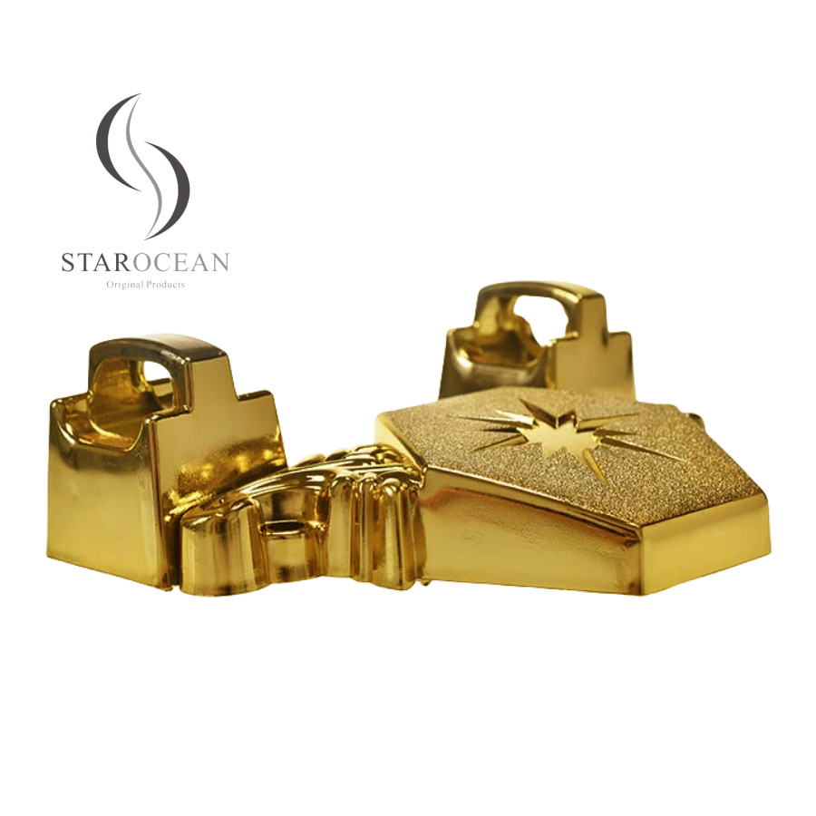 24K Gold Custom Coffin Corners, Star Pattern Design Coffin Decoration Set 12# G