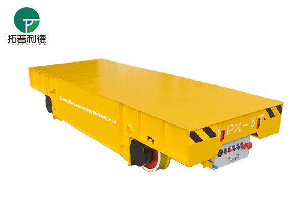 Steel Industry Flatbed Electric Rail 50t Transfer Cart With Wheels