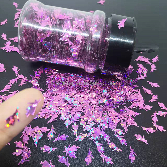 Rainbow Glitter Clutches Shaped Rainbow Polyester Sequin Material Shaped Flying Butterfly for Nail Art Body Face Craft