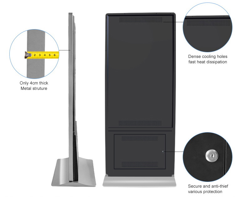 43 50 65inch High Brightness Advertising Players Lcd Vertical Advertising Machine Android LED
