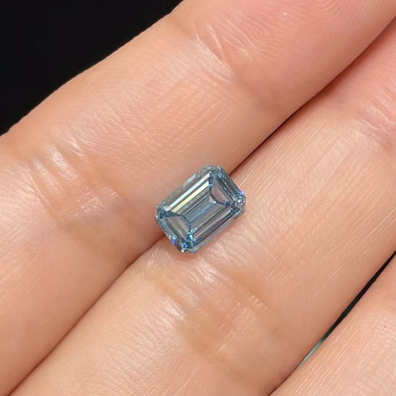 Fancy Intense Color Loose Lab Grown Blue Diamonds Emerald Cut