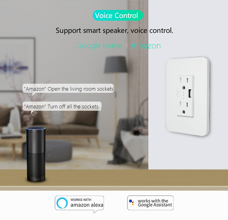 Wifi Electrical Outlet Works With Alexa & Google Assistant
