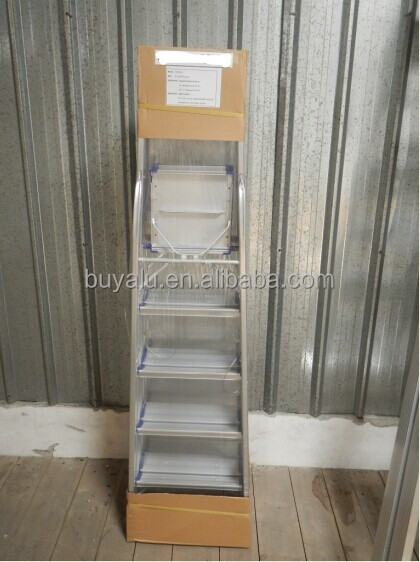 Sustainable Aluminum Folding Ladder 3 Steps In Silver Anodized