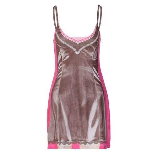 OEM maufactoryEuropean and American cross -border fashion printing new dress sexy V -neck loose street style skirt women