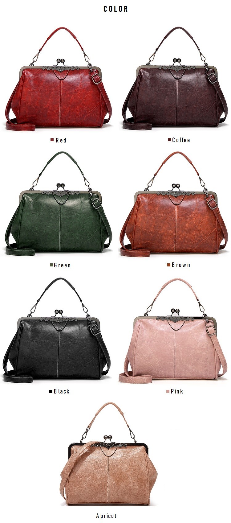Shoulder Bag New Fashion Retro Handbag PU Leather Messenger Bag For Women