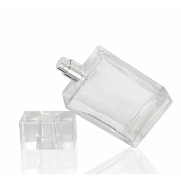 100ml Transparent Square Glass Perfume Bottle Pump Sprayer