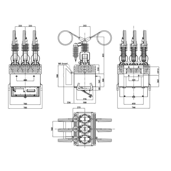 24KV Primary Cable 3CT 3VT Pole Mounted Metering Box