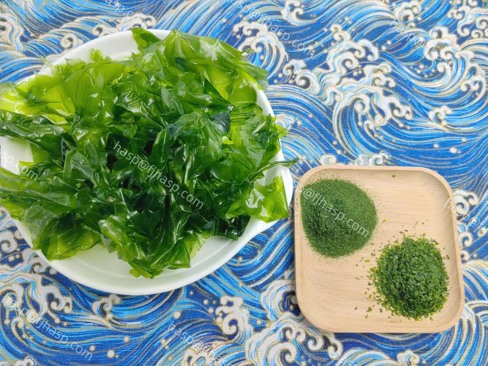 HACCP Certified Ulva Aonori Dried Seaweed , Dried Nori Flakes Green Color