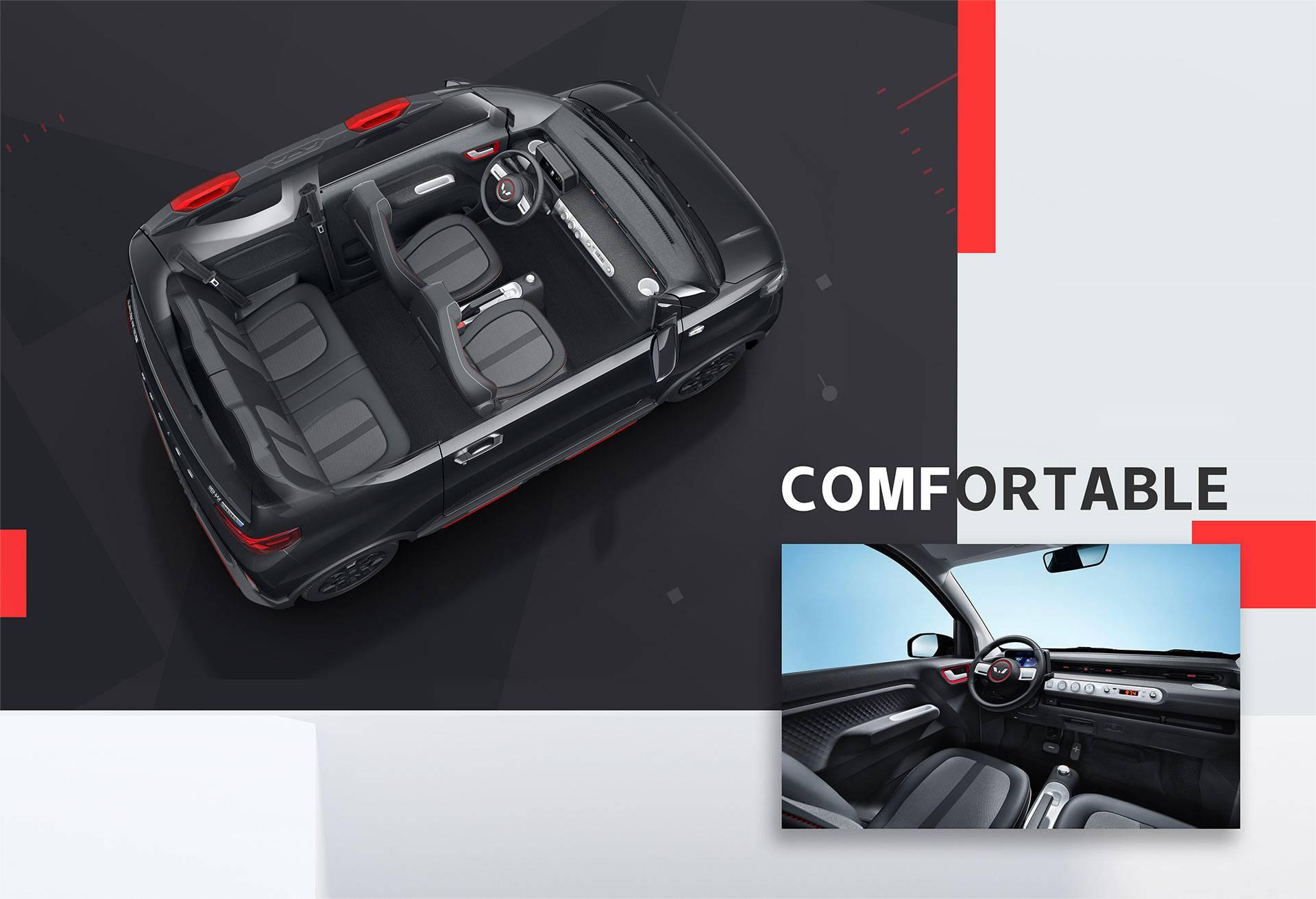Mini Family Sports Cars 2023 Wuling Mini EV Electric Cars in Pure Electric with Maximum Power 30kW 41Ps