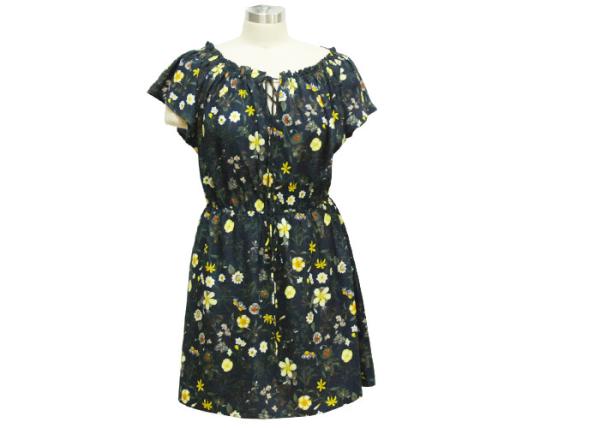 Short Sleeve Floral Maxi Dress , 100 Polyester Maxi Dress With Sleeves Swimwear