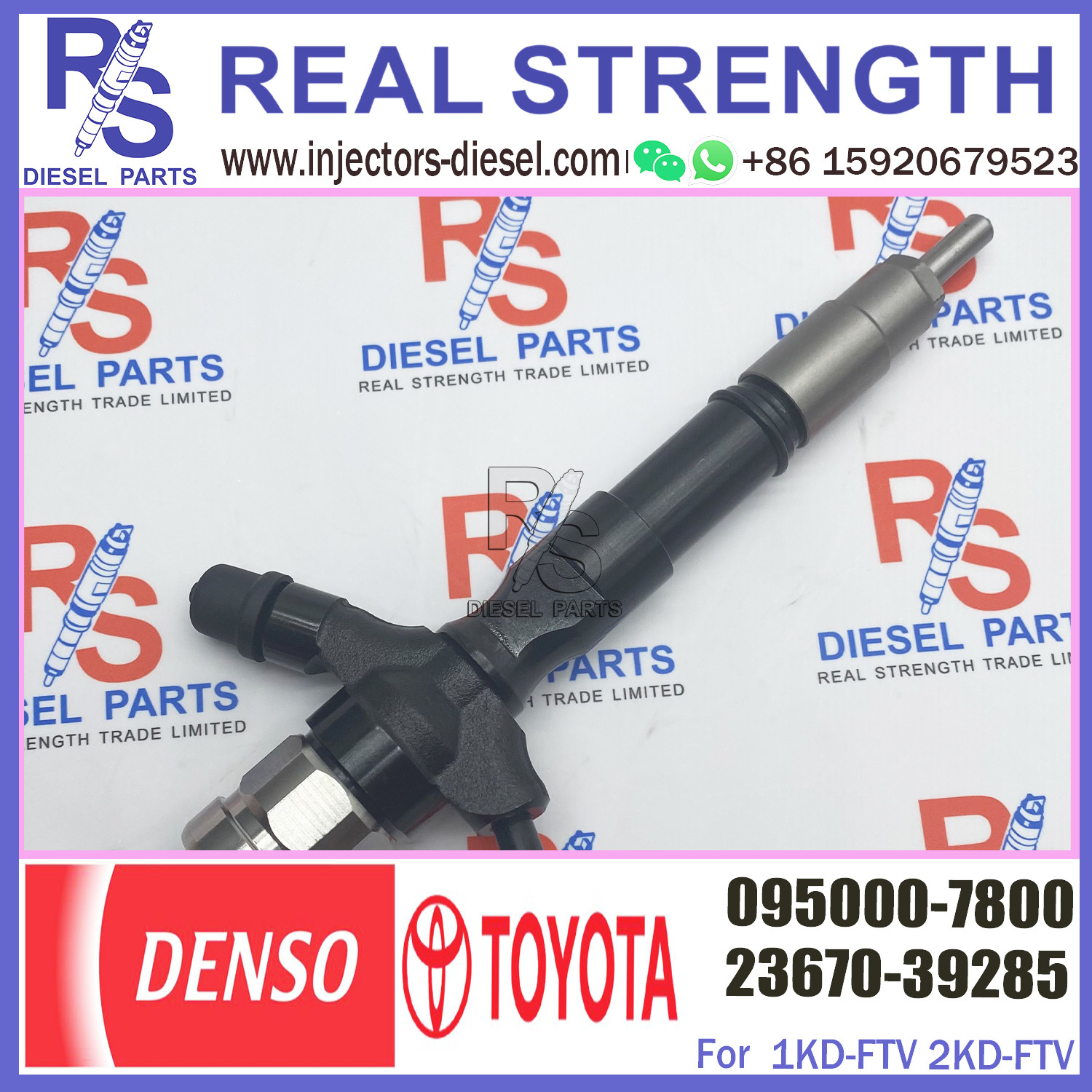 2KD-FTV DENSO Diesel Injector 23670-30310 095000-7800 For TOYOTA HILUX 2.5L
