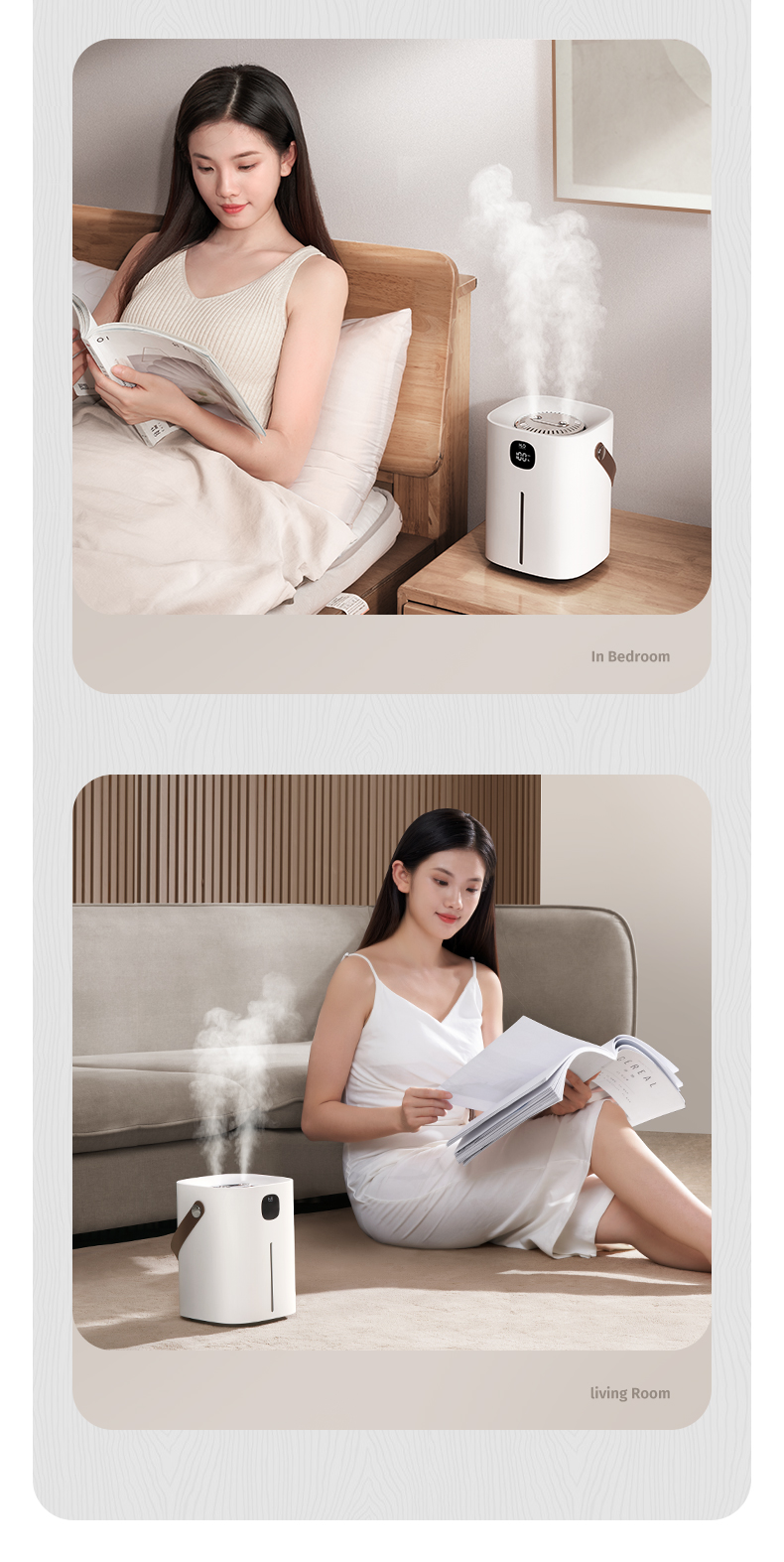 HOMEFISH 2000ml/2L Room Humidifier H2O Air Humidifier 4000mah