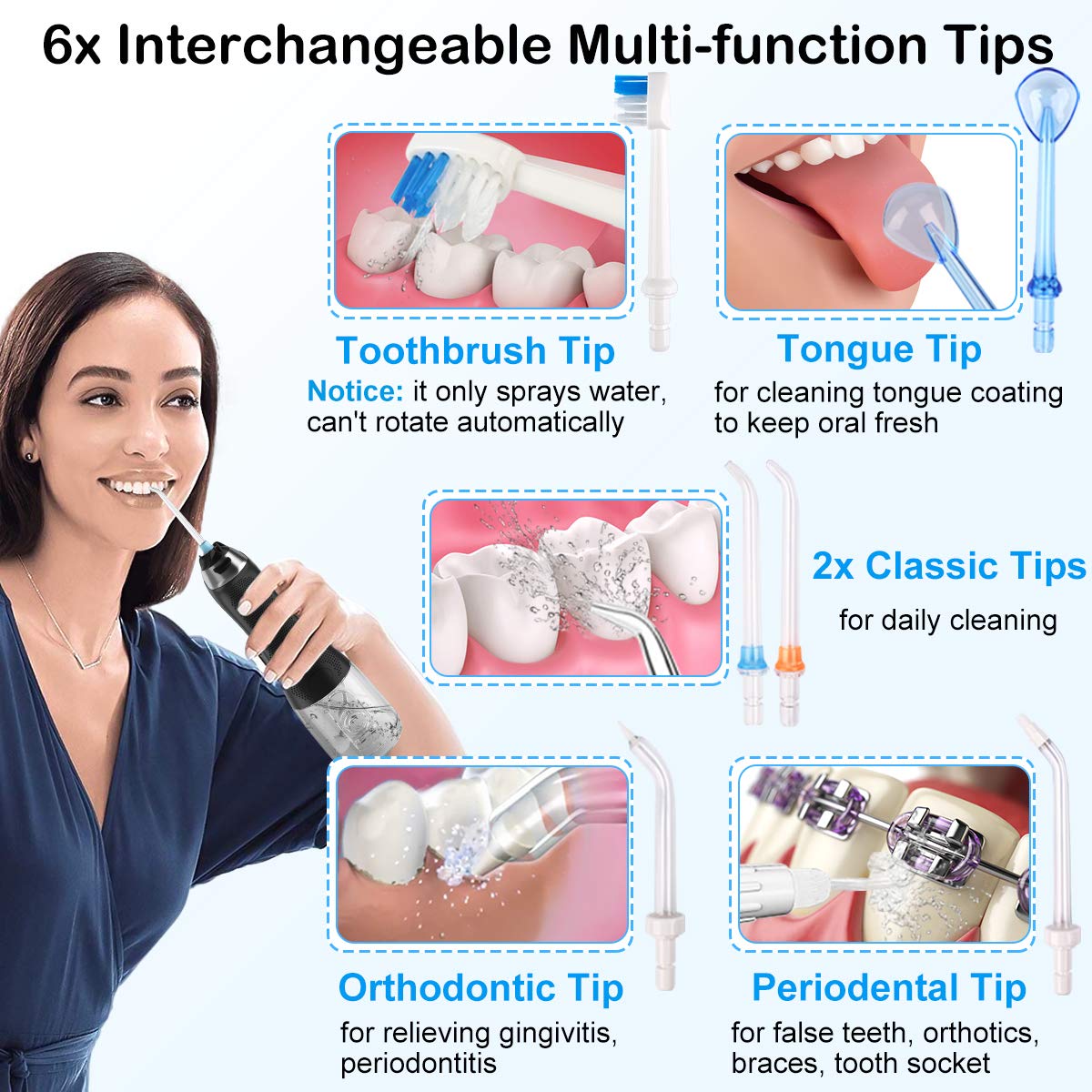 Wireless Travel Oral Irrigator Multimode With 240ml Water Tank