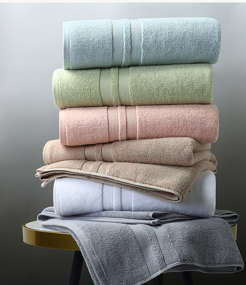 Thickened Striped Pattern Hotel Towel Set Made of Pure Cotton Fabric for Luxury Bathing