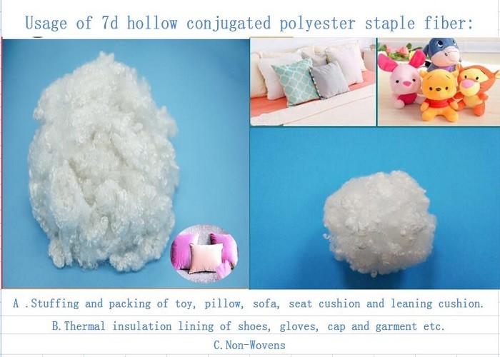 HCS HC Hollow Conjugated Polyester Fiber Filling Using Virgin High Bulkiness