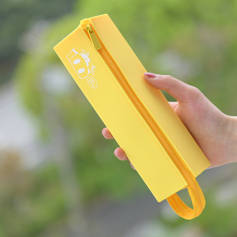 Silicone Waterproof Pencil Pouch Non-toxic Portable Pen Bag for Office School Supplies