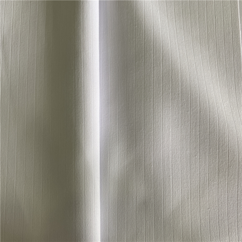 Polyester Cotton 5MM Stripes Optical White TC Anti Static Fabric For Medical Uniforms