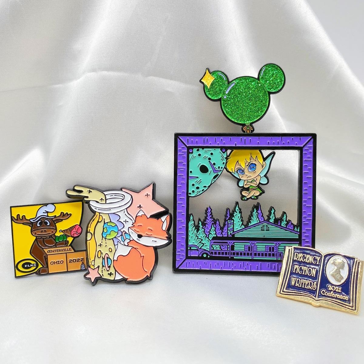 Creative Digital Printing Custom Lapel Pins Metal Souvenirs Cartoon Hat Pins