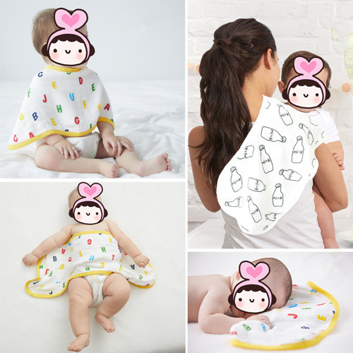 Eco Friendly Muslin Toddler Bandana Bibs All Season Used Customized Color
