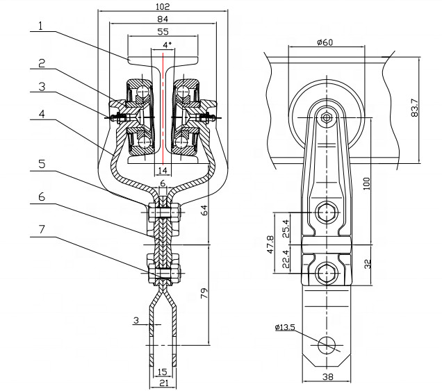 1.1KW 2.2KW Industrial Overhead Conveyor Chain For Powder Coating Line X348