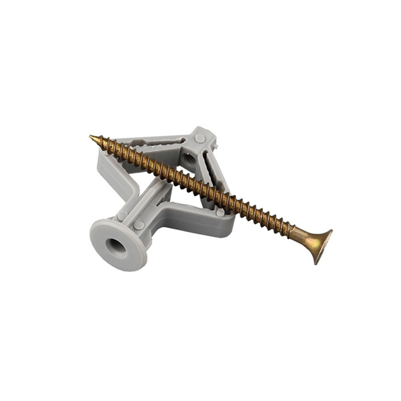 Durable Brick Wall Anchors , Plastic Butterfly Anchor With Self Tapping Screw