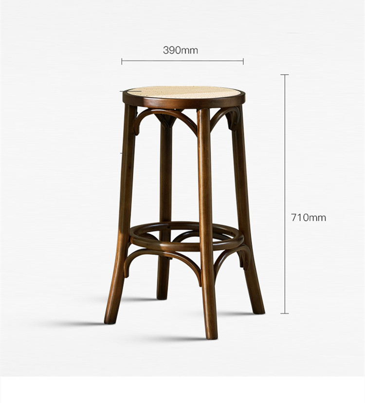 Kitchen Oak Cafe Bar Stools Ash Wood Stool Rattan With Back Support