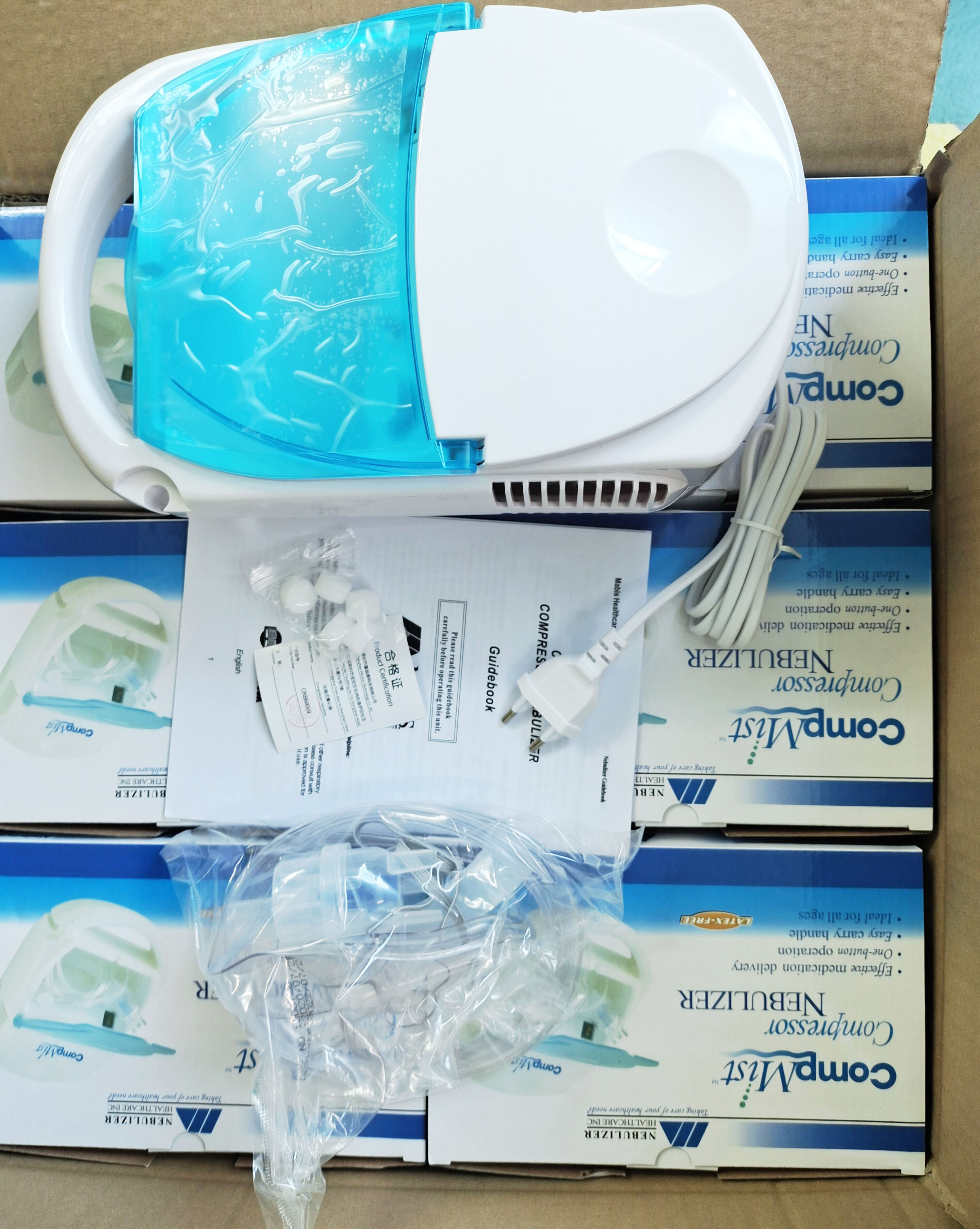 TEVEIK 11 Year Factory Medical Adult / Pediatric Portable Piston Nebulizer Machine with Oxygen Mask