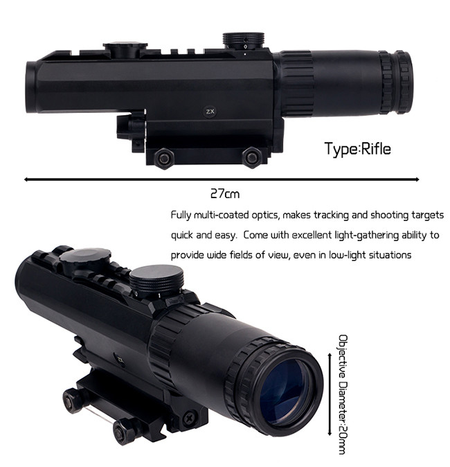 5 Level Controls Target Shooting Scopes , Military Tactical Scopes 20mm Mount