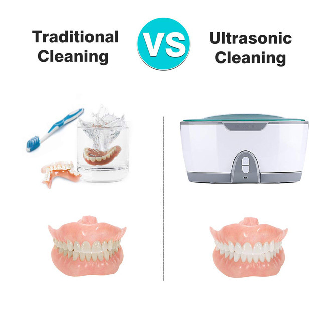 Denture Small Ultrasonic Cleaner 5 Minutes Auto Shut Off 1 Year Warranty