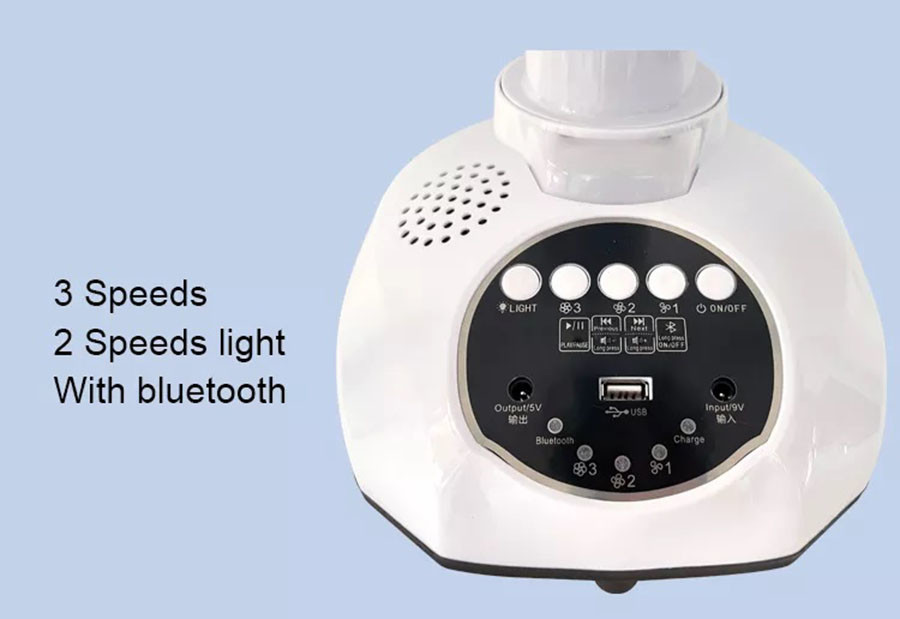 Electric Table Portable Solar Rechargeable Fan 12 Inch Charging With Power Bank Function