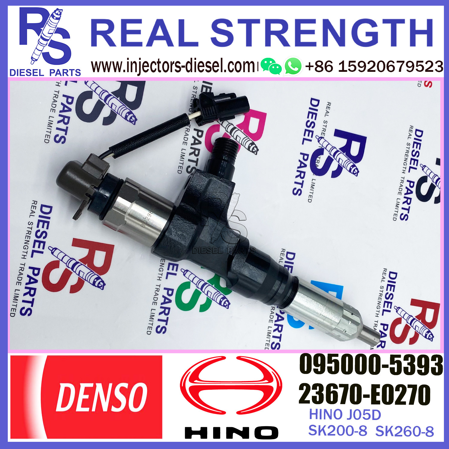 For HINO J05D Common Rail Fuel Injector 095000-5391 095000-5392 095000-5393 23670-78060 23600-78061 23670-E0270