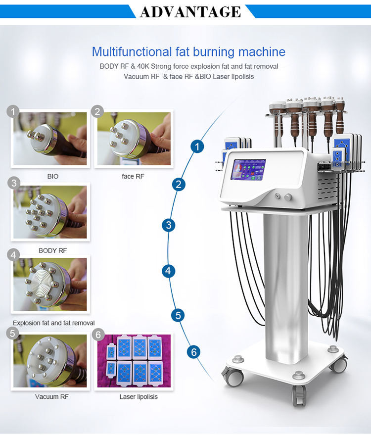 630nm 150W 40k RF Cavitation Ultrasonic Beauty Machine Vacuum Lipolaser