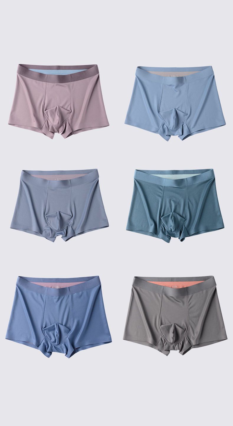 100S Modal Double Sided Seamless Mens Pants Mid Waist Square Angle Ice Silk Inner Men'S Underwear