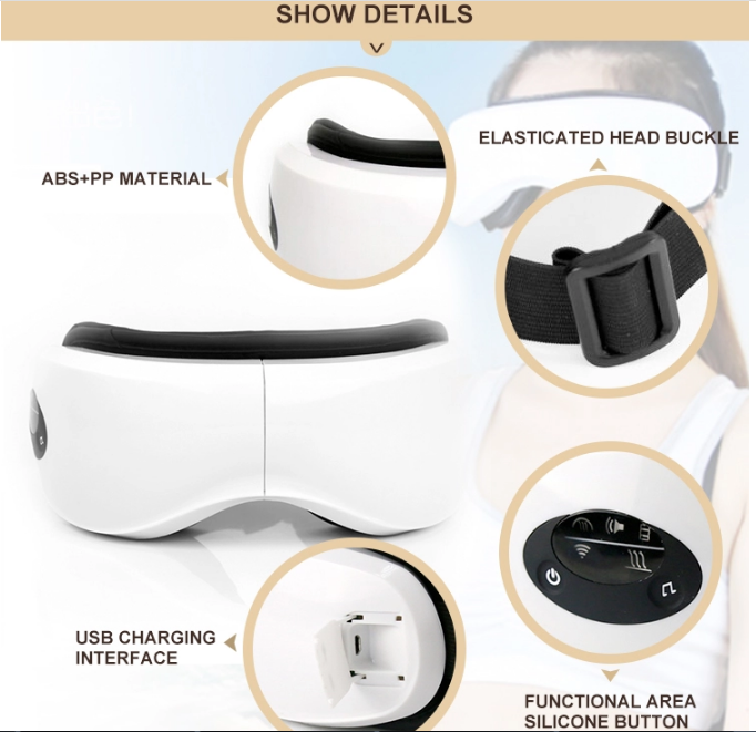 World best selling products eye care massager with music and heat compression glasses massage