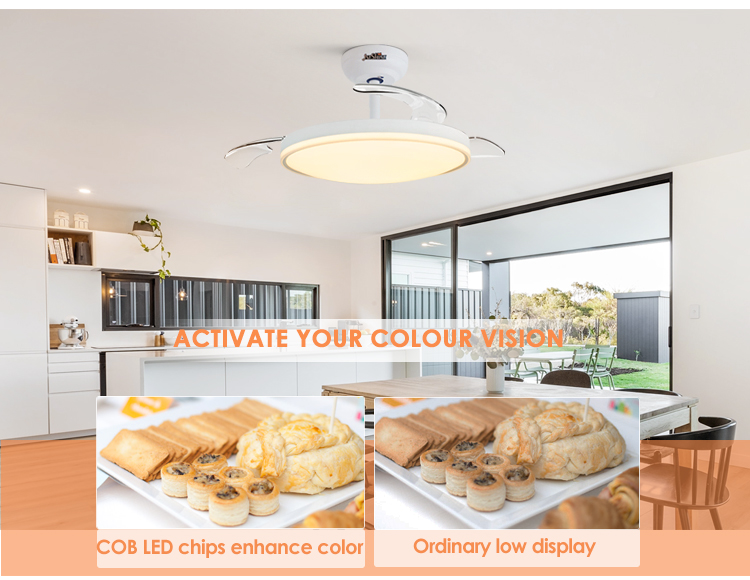 110-240V/50Hz-60Hz 42 inches White Decorative Ceiling Fan for Home Hotel and Office