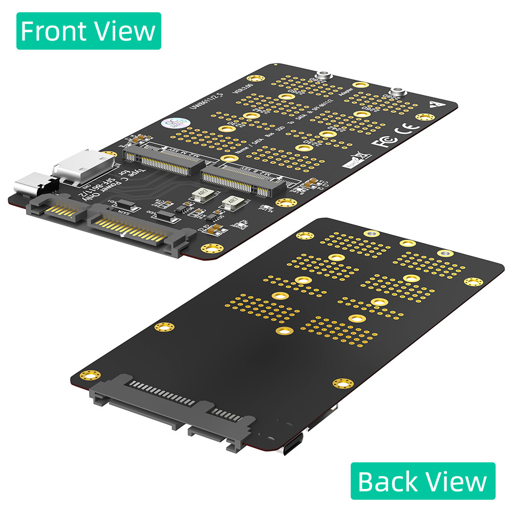 New Version 2 In 1 Combo M.2(NGFF) NVMe SSDSATA-Bus SSD To SFF-8654 And SATA Adapter
