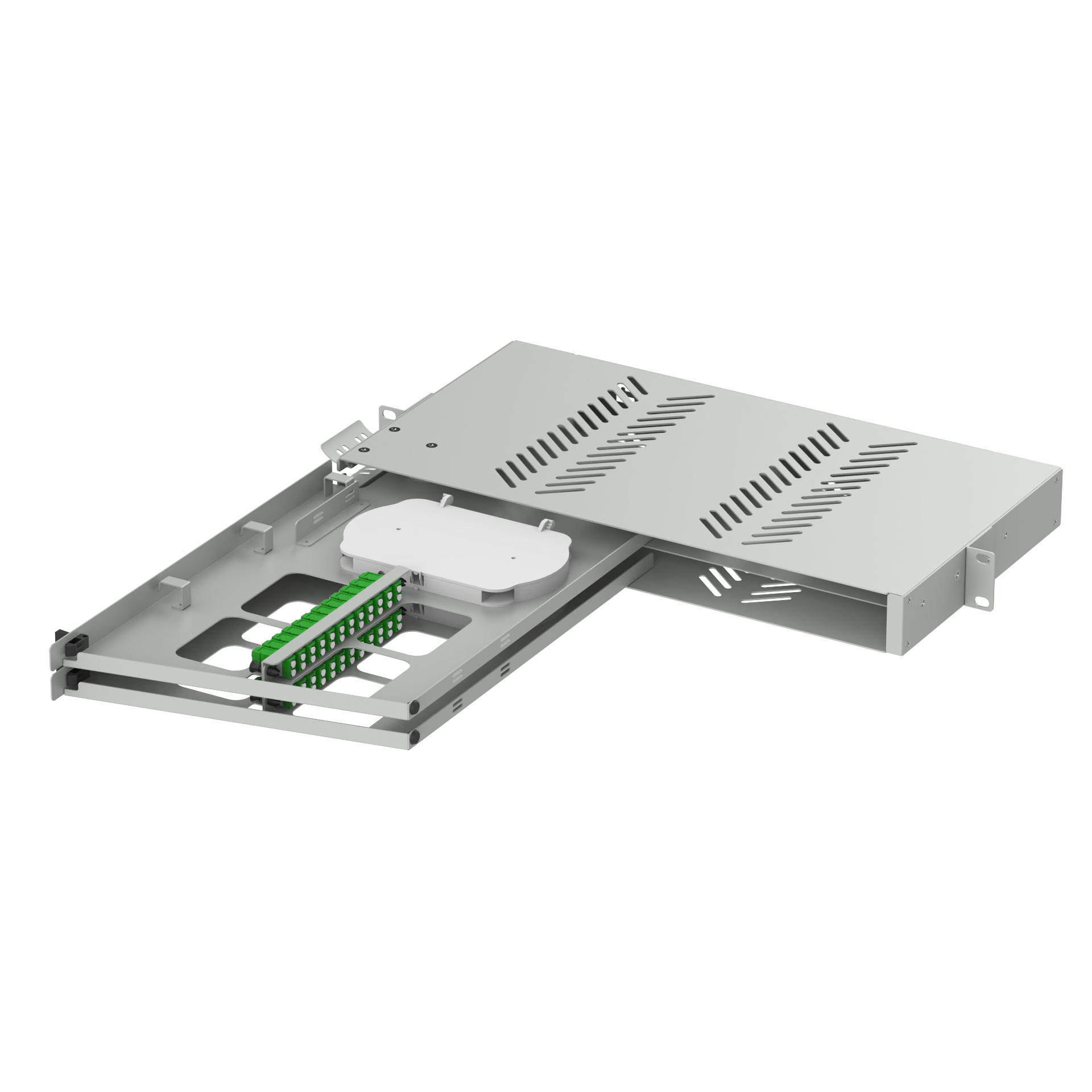 Sub Optic Distribution Frame 24 Ports LC APC Swing Type 19 Inch Fiber Optic Patch Panel