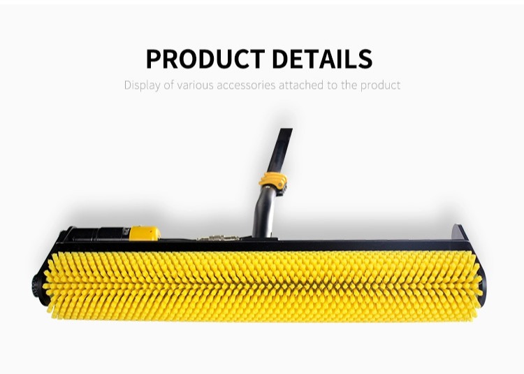 Aluminum Pole Solar Panel Roller Cleaning Brush By Power Source Or Li Battery