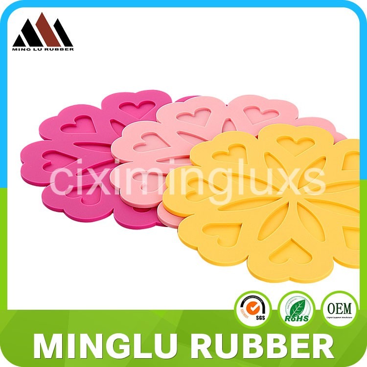 Minglu CM-009 Fruit Slice Silicone Coaster, Non-Slip Drink Cup Pad Tabletop Protection Colorful Slice Silicone Drink Coasters