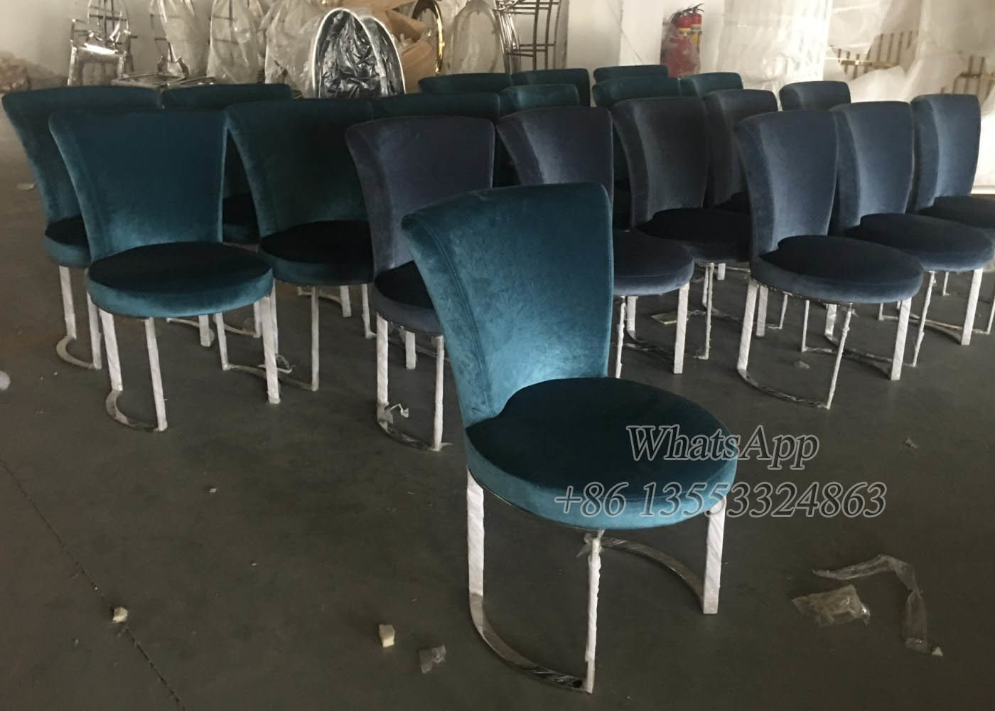 Contemporary Stainless Steel Dining Chairs with Velvet (YS-20)