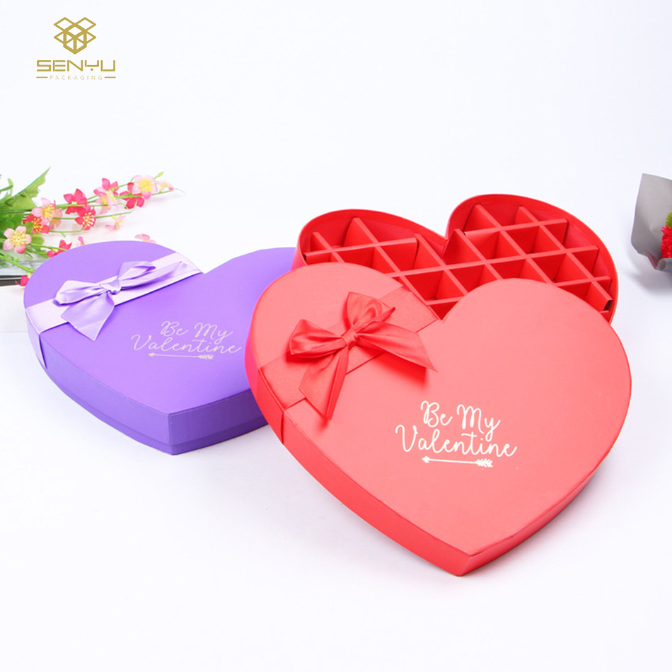 Custom Luxury Lid Base CMYK Heart Shaped Paper Box