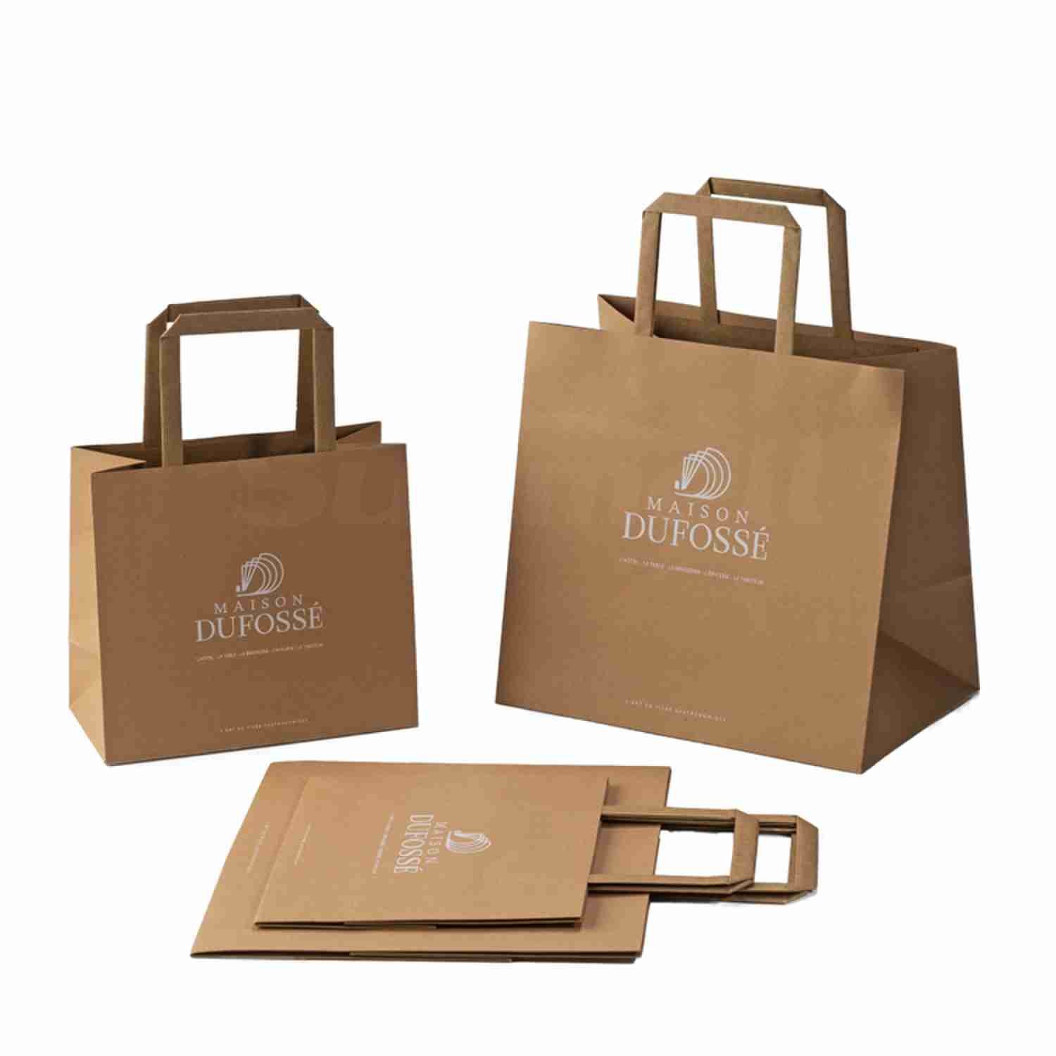 Kuaima Eco Friendly Brown Paper Kraft Bags Bulk Carrier With Twisted Handle