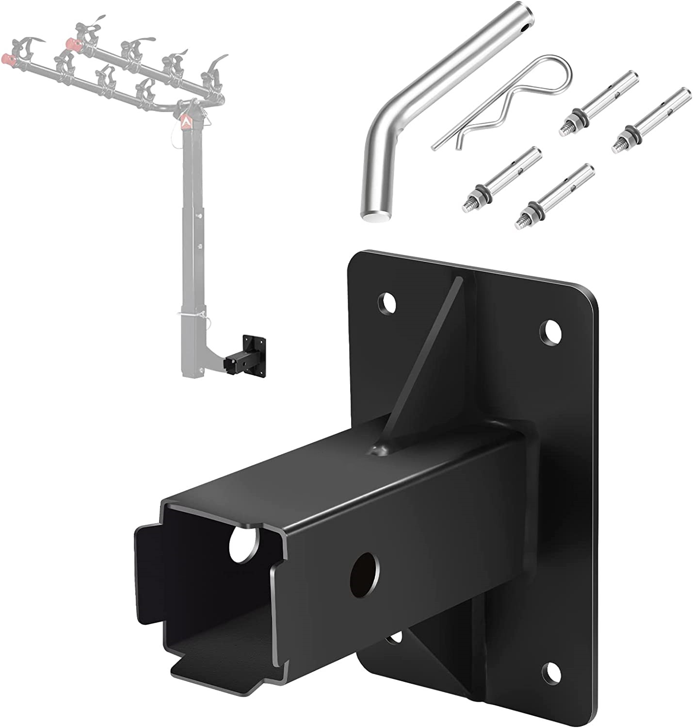 Carbon Steel Hitch Wall Mount Versatile Storage Device for Bike and Cargo Hitch Rack