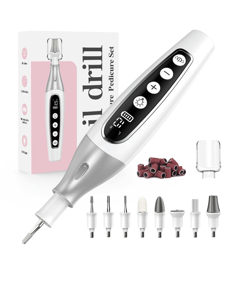 Portable Nail Grinder Machine USB Charging Pedicure Nail File Set Electric Nail Drill