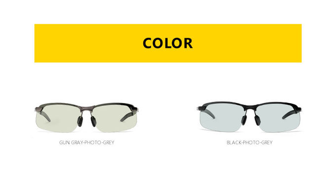 Polarized Photochromic Mens Luxury Sunglasses BSCI Color Changing Lens